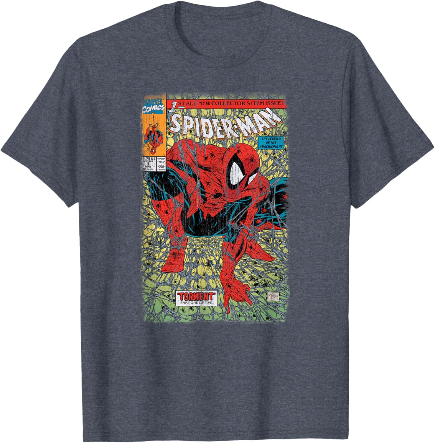 Retro Classic Spider-Man Torment Distressed T-Shirt for Marvel Fans - 6