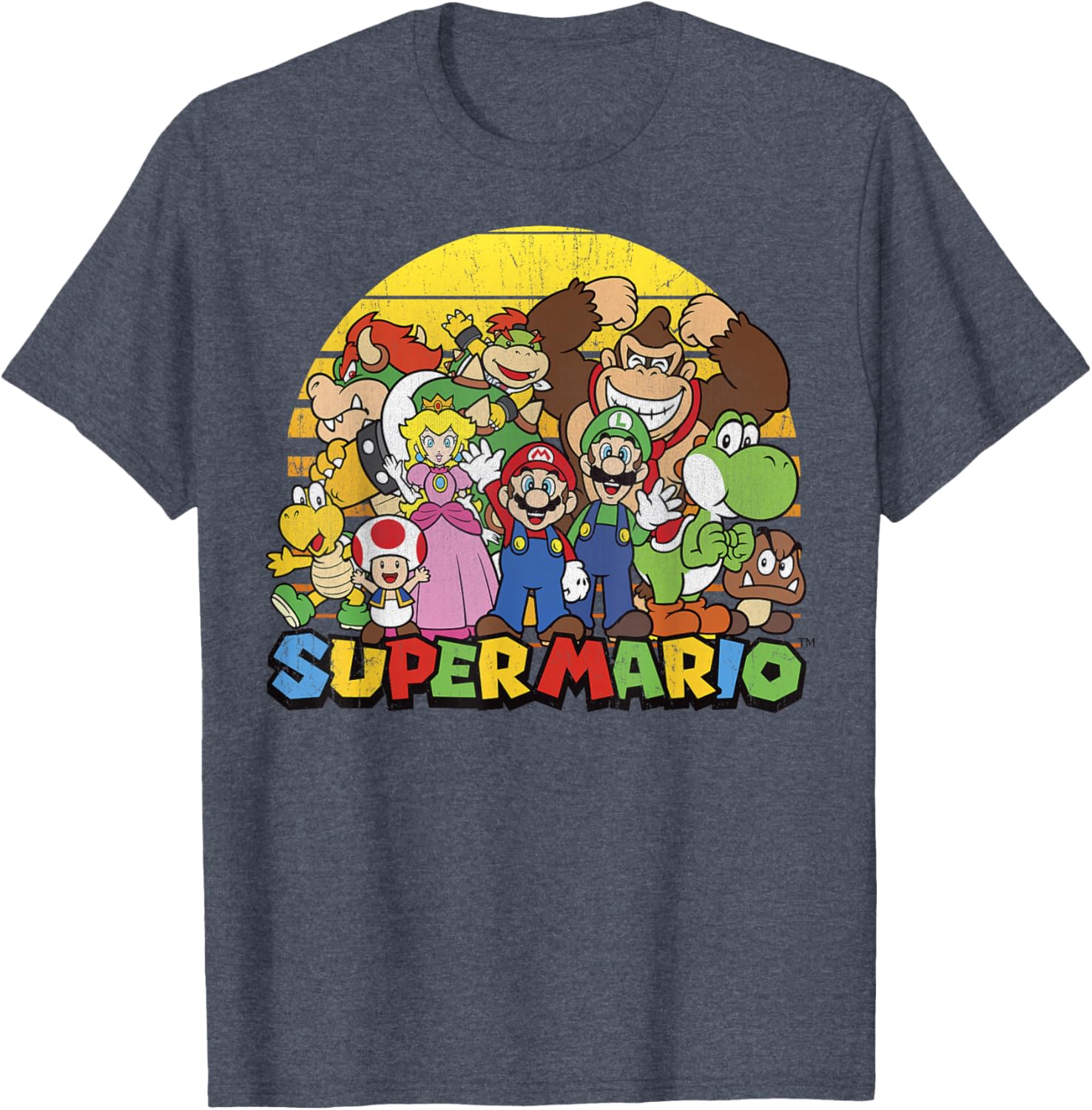 Vintage Nintendo Super Mario Group Portrait T-Shirt for Fans - 5