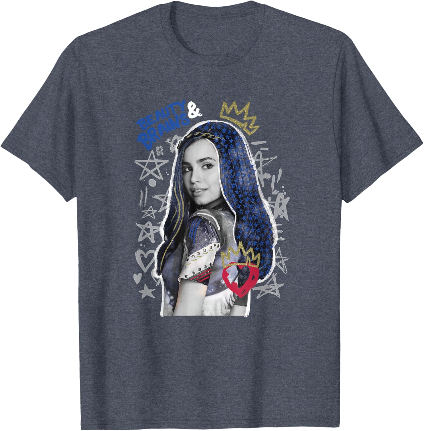 Disney Descendants 2 Evie Collage Tee Stylish Kids T-Shirt for Fans - 4