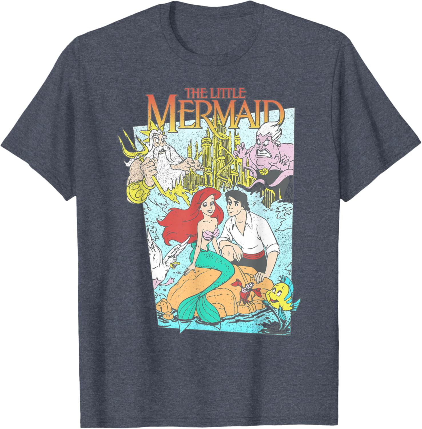 Vintage Little Mermaid Graphic T-Shirt for Disney Fans - Retro Style Apparel - 11