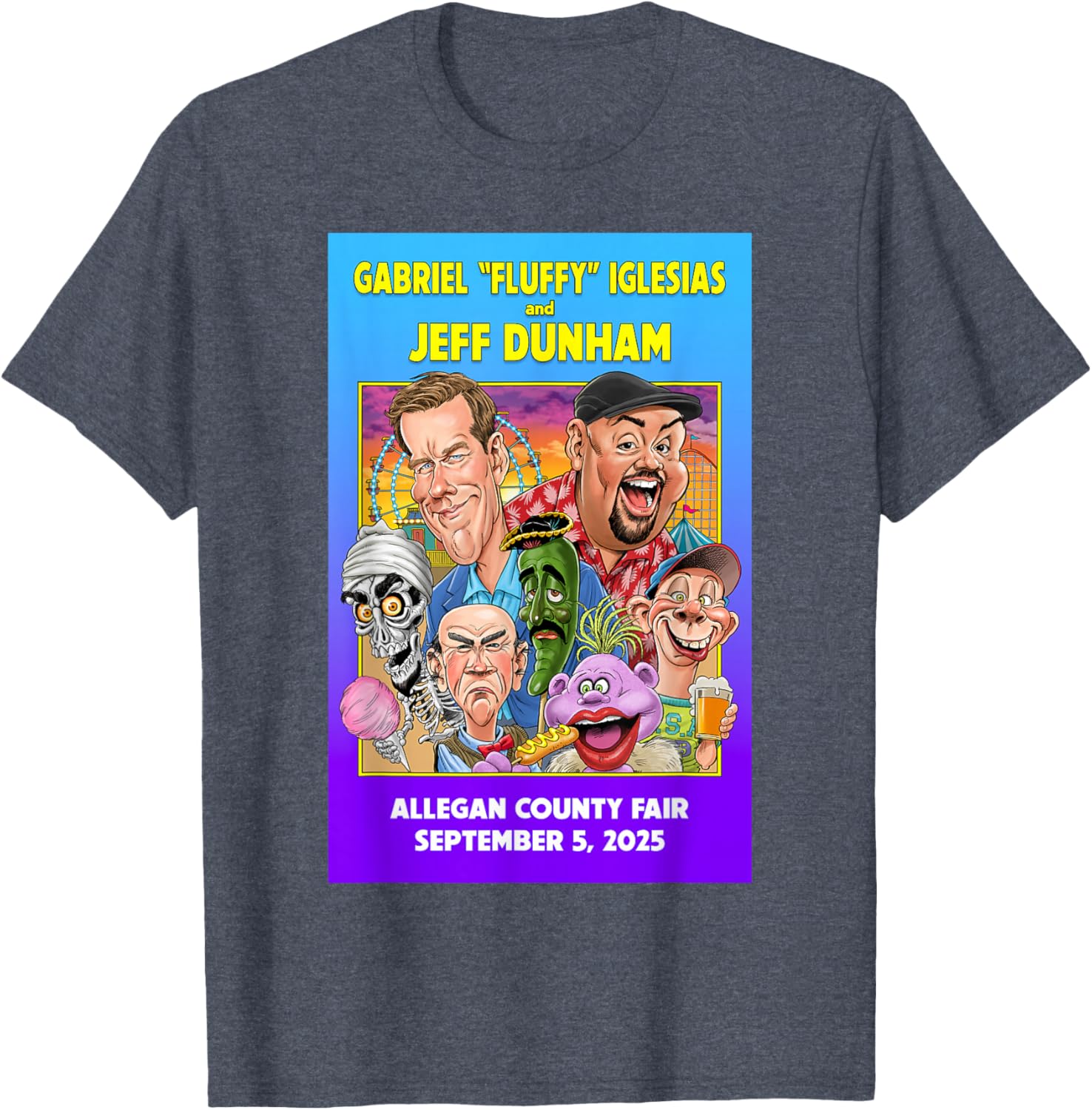 Gabriel Iglesias Jeff Dunham Allegan County Fair 2025 T-Shirt for Fans - 9