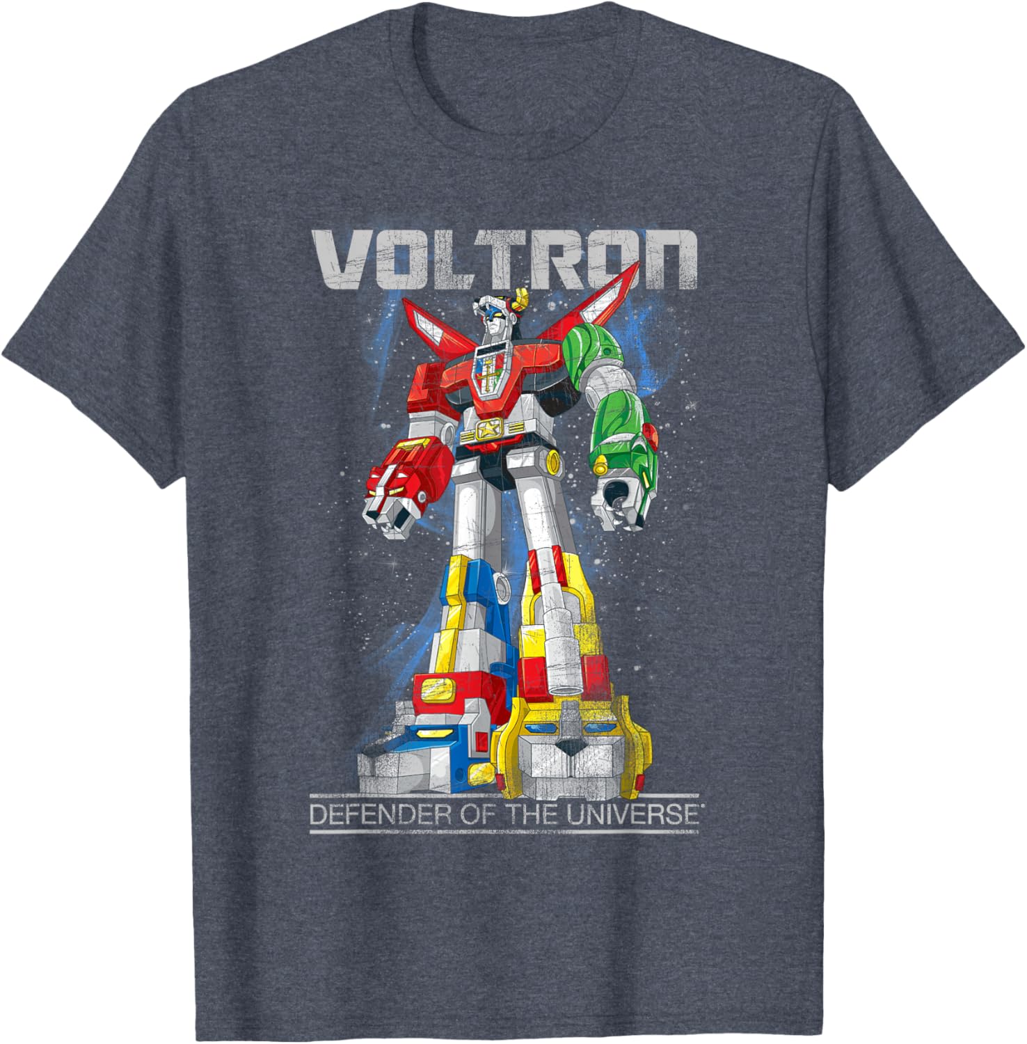 Voltron Retro Defender Distressed T-Shirt for Fans and Collectors - 1
