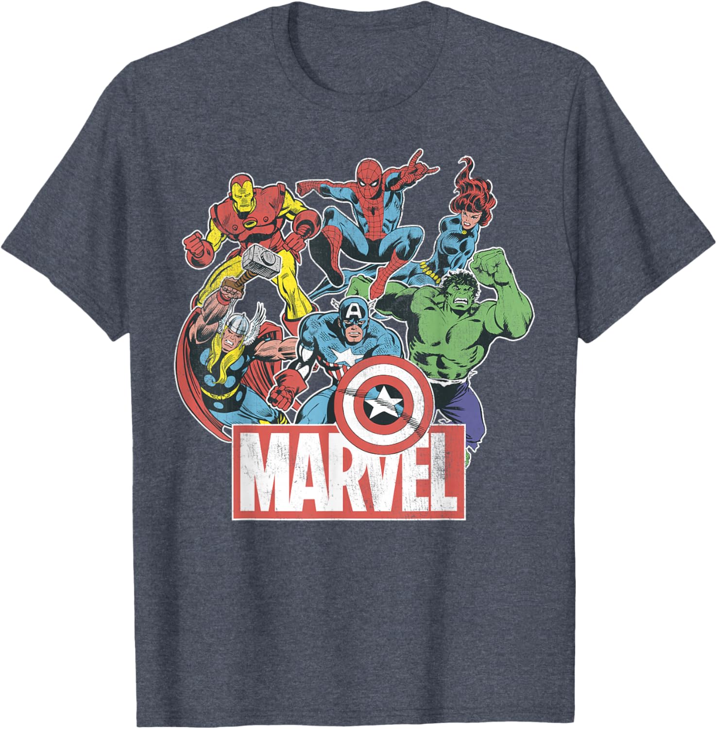 Marvel Avengers Retro Comic Vintage Graphic T-Shirt for Fans - 1