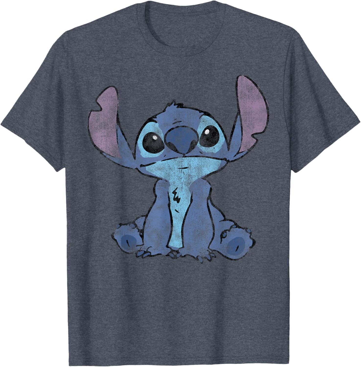 Disney Lilo and Stitch Distressed Stitch Portrait T-Shirt for Fans - 2