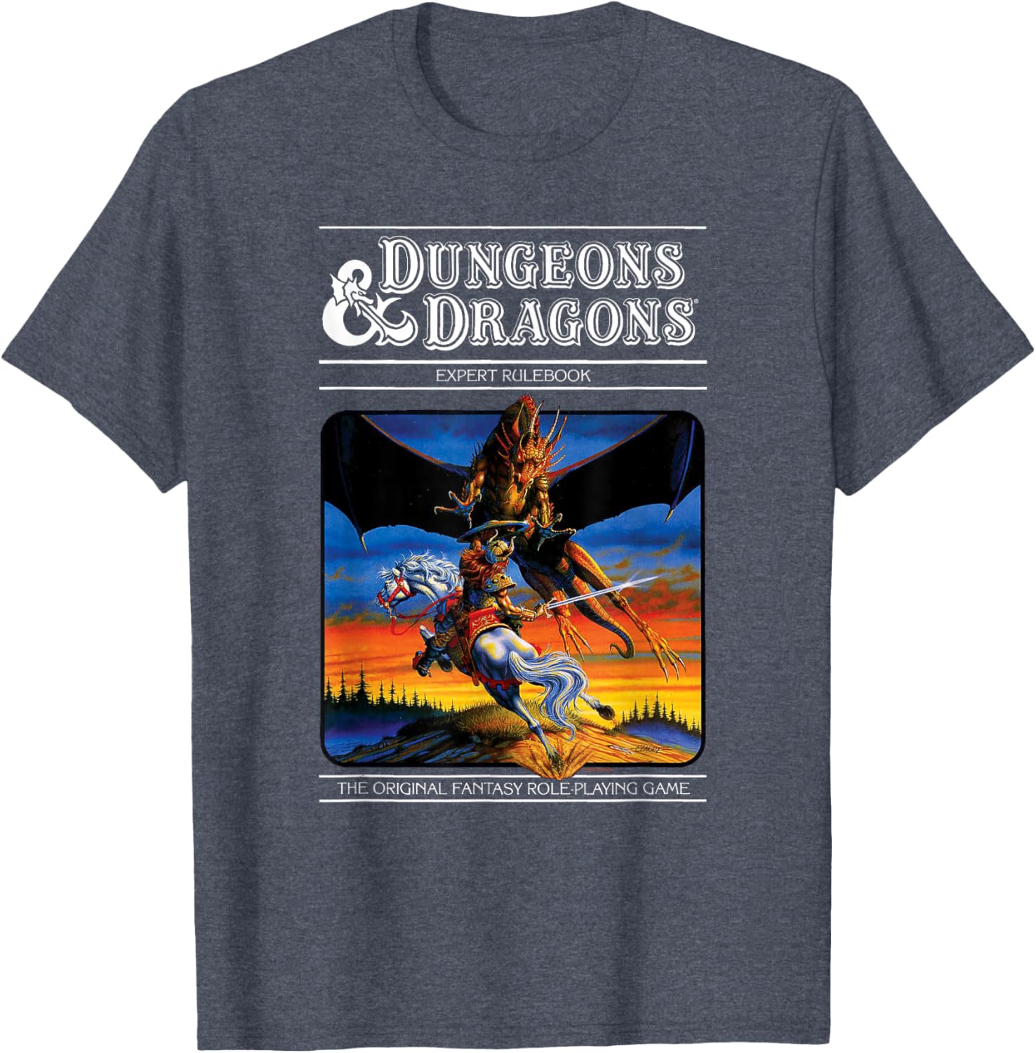 Dungeons & Dragons Vintage Expert Rulebook T-Shirt for Gamers and Fans - 1