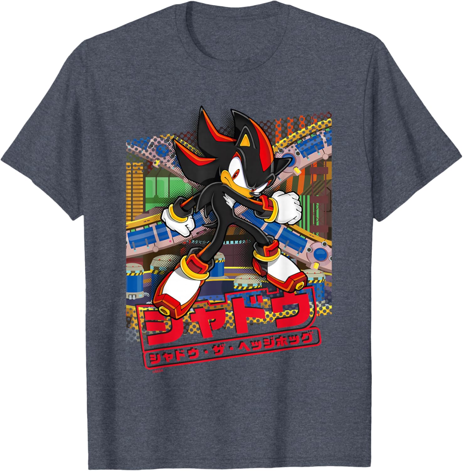 Sonic the Hedgehog Shadow T-Shirt Japanese Logo Fun Graphic Tee - 3