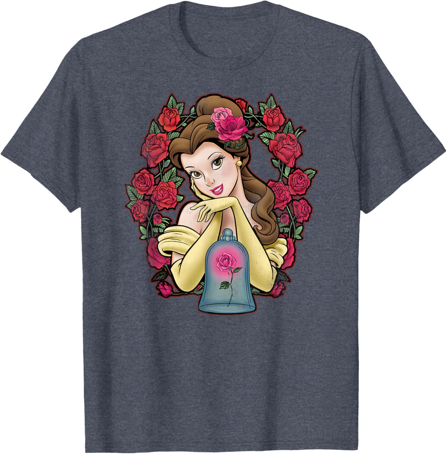 Disney Beauty and the Beast Belle Roses Graphic T-shirt for Fans - 6