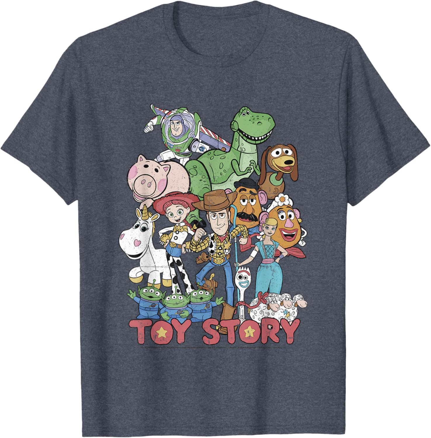 Disney Pixar Toy Story All Stars Distressed Graphic T-Shirt for Fans - 1