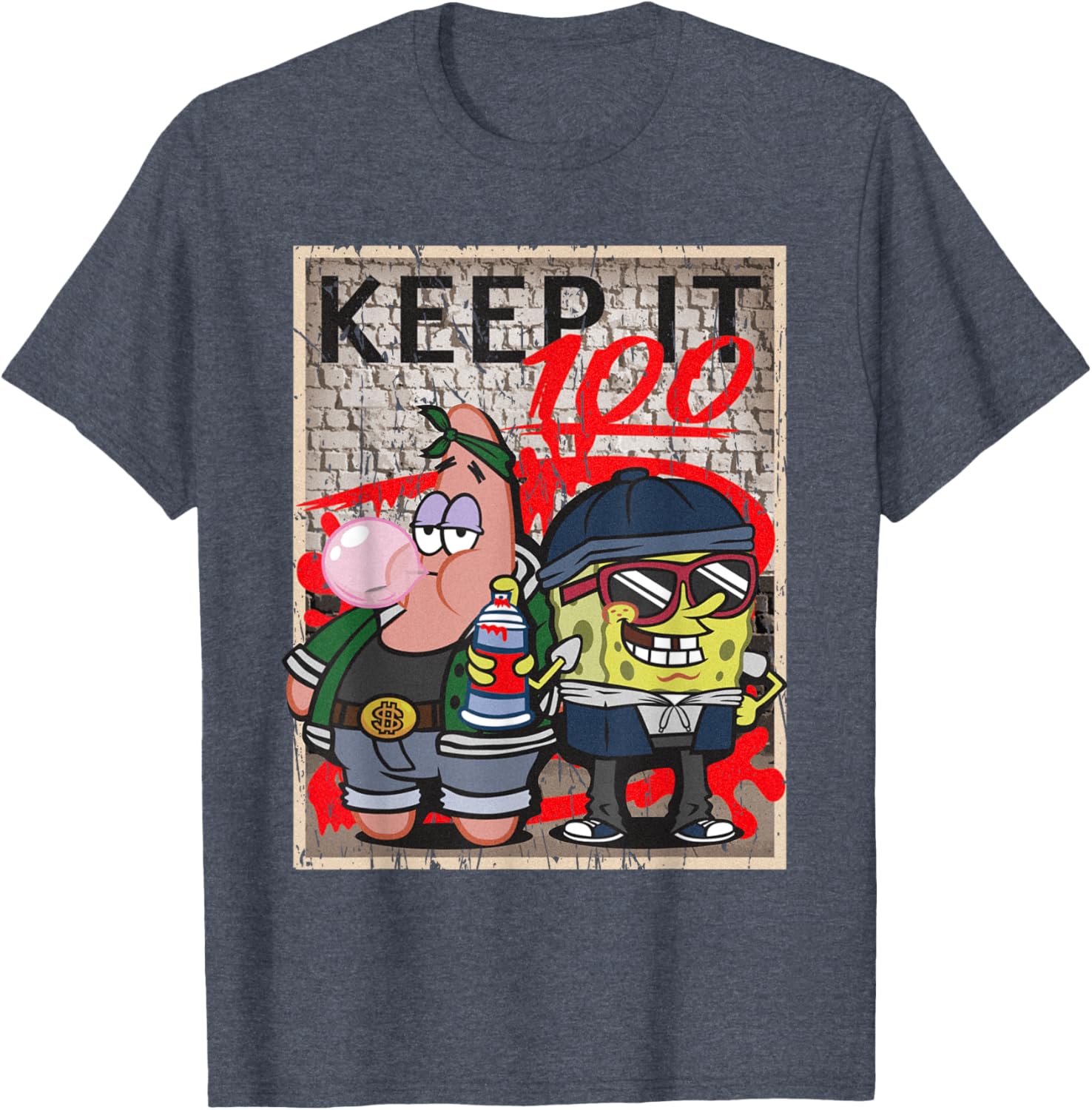 Mademark x SpongeBob SquarePants Hip Hop Graffiti T-Shirt for Fans - 5