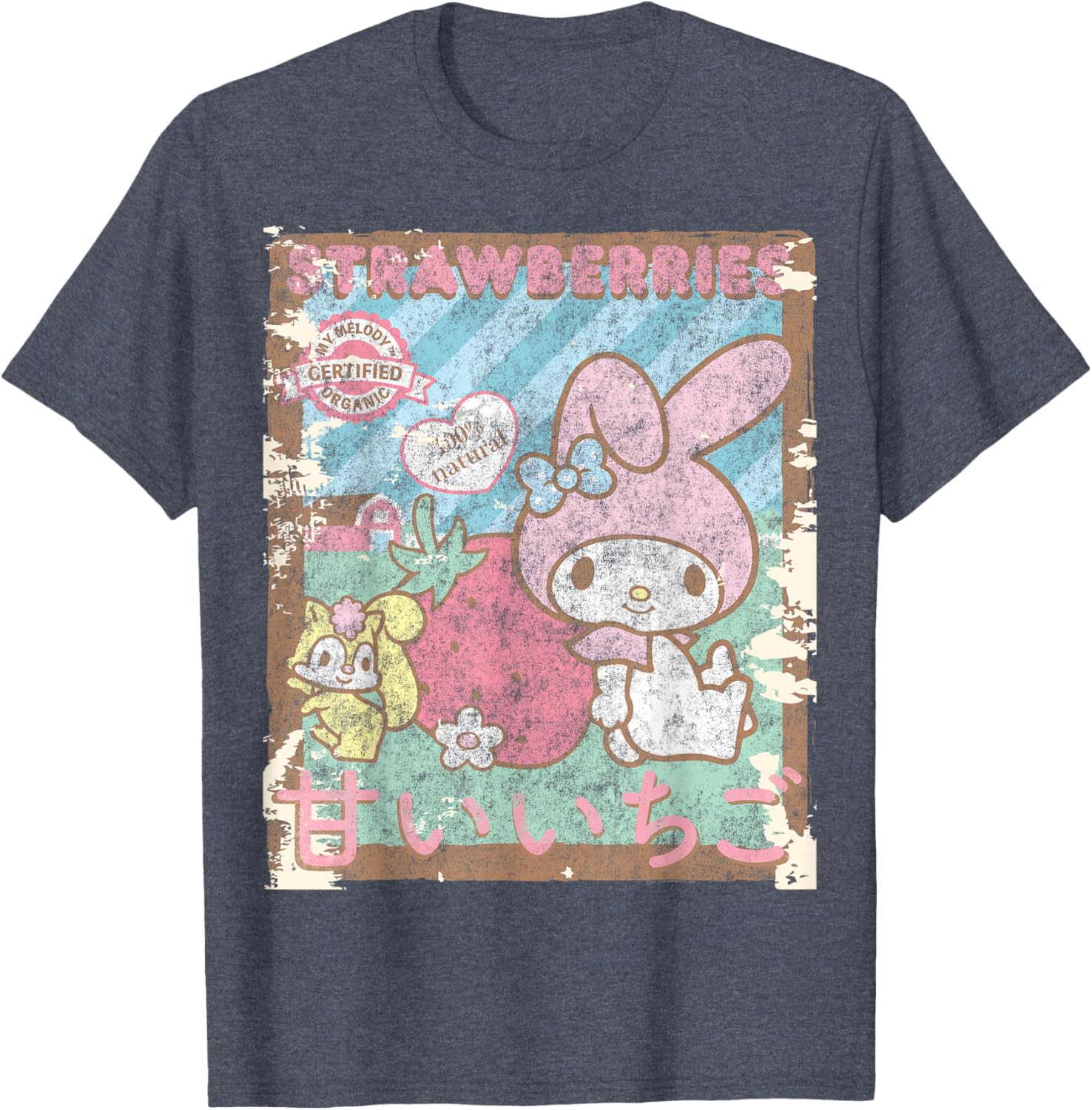 My Melody Strawberry Picking Short Sleeve T-Shirt for Fun Farm Days - 9