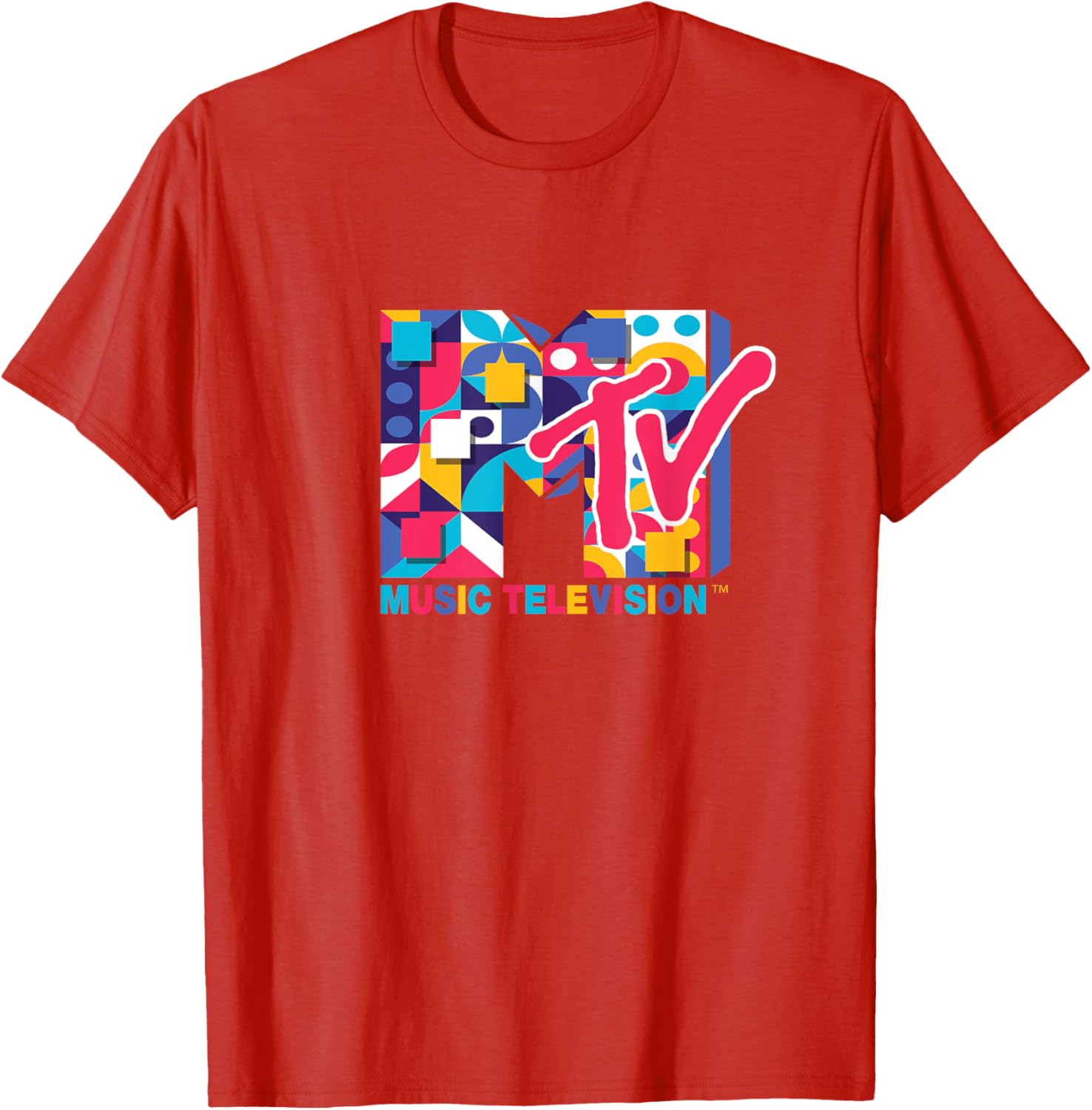 Colorful MTV Logo Geometric Symbols T-Shirt by Mademark - Stylish Apparel - 2