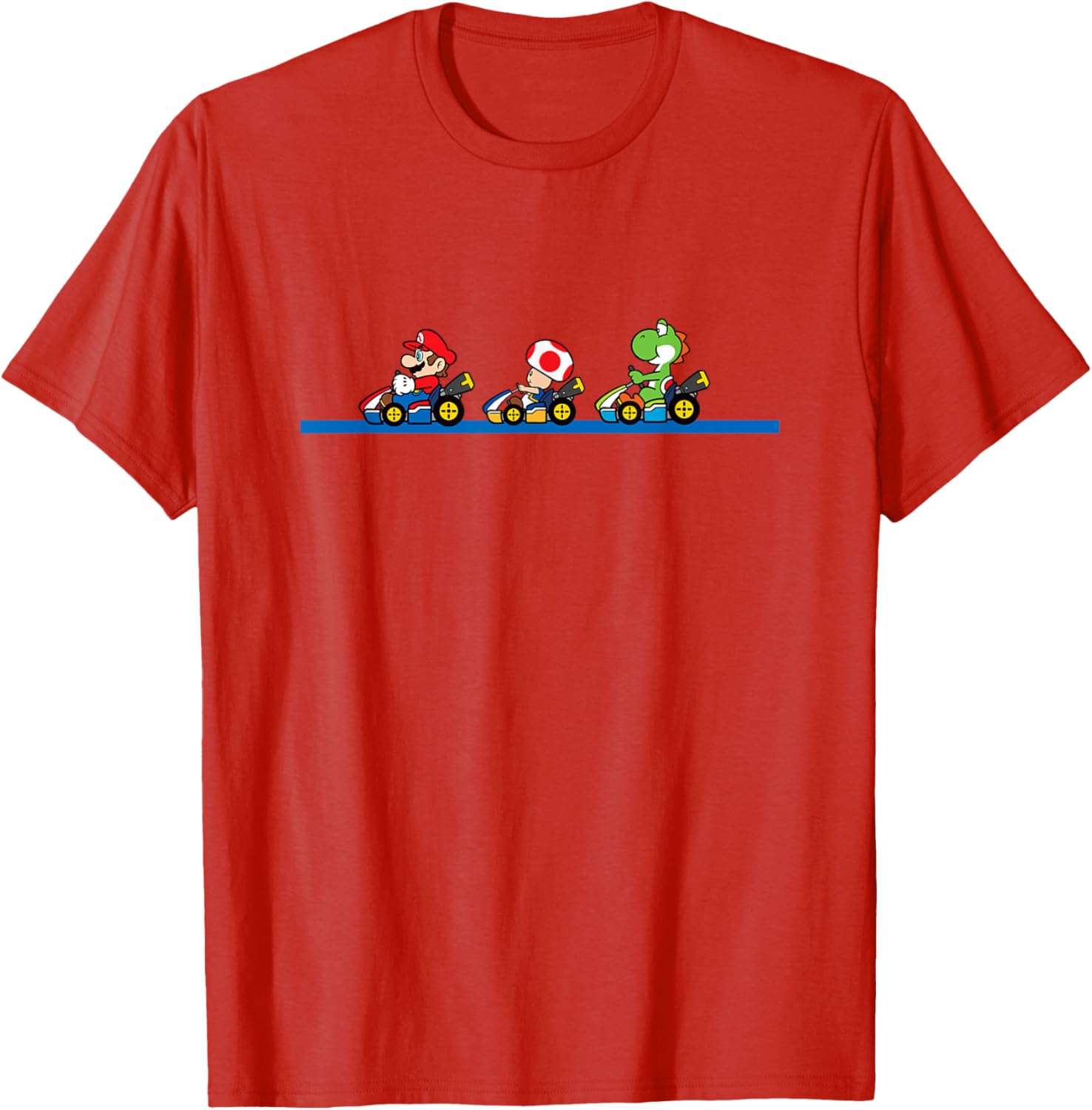 Vintage Mario Kart T-Shirt featuring Yoshi, Toad, and Mario Racing Fun - 15