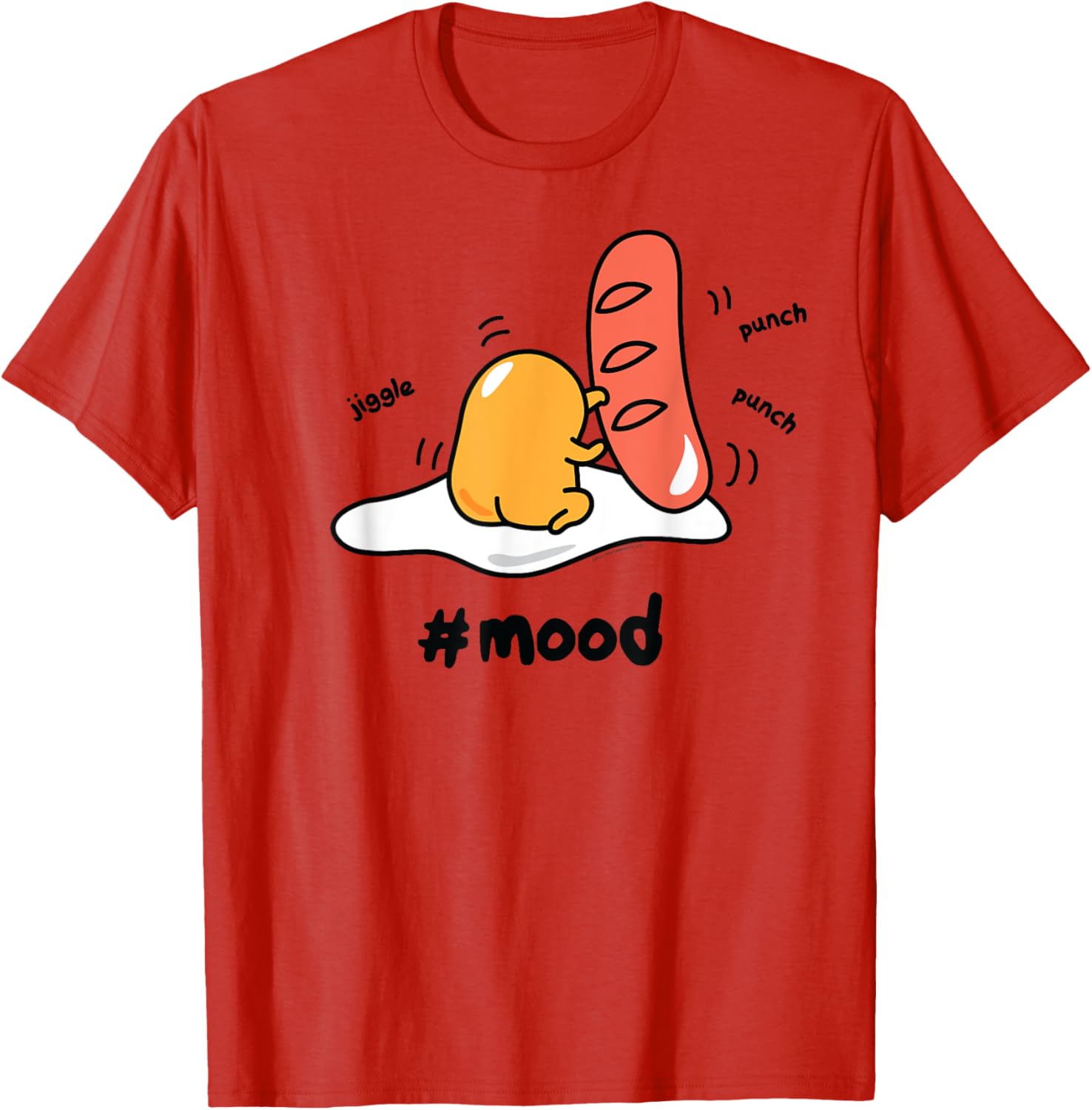 Gudetama Lazy Egg Mood Boxing Punching Hot Dog T-Shirt for Fun Style - 4