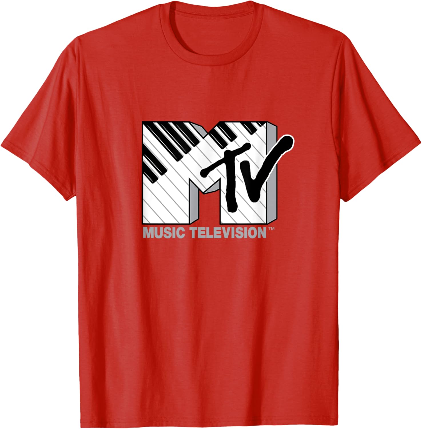 Mademark x MTV Official Logo T-Shirt with Black and White Piano Keys - 17
