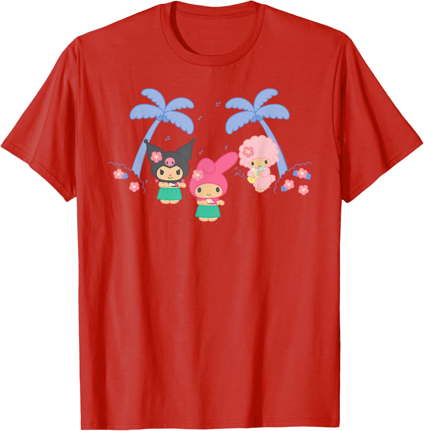 My Melody and Kuromi Tropical Hula T-Shirt for Fun Summer Style - 16