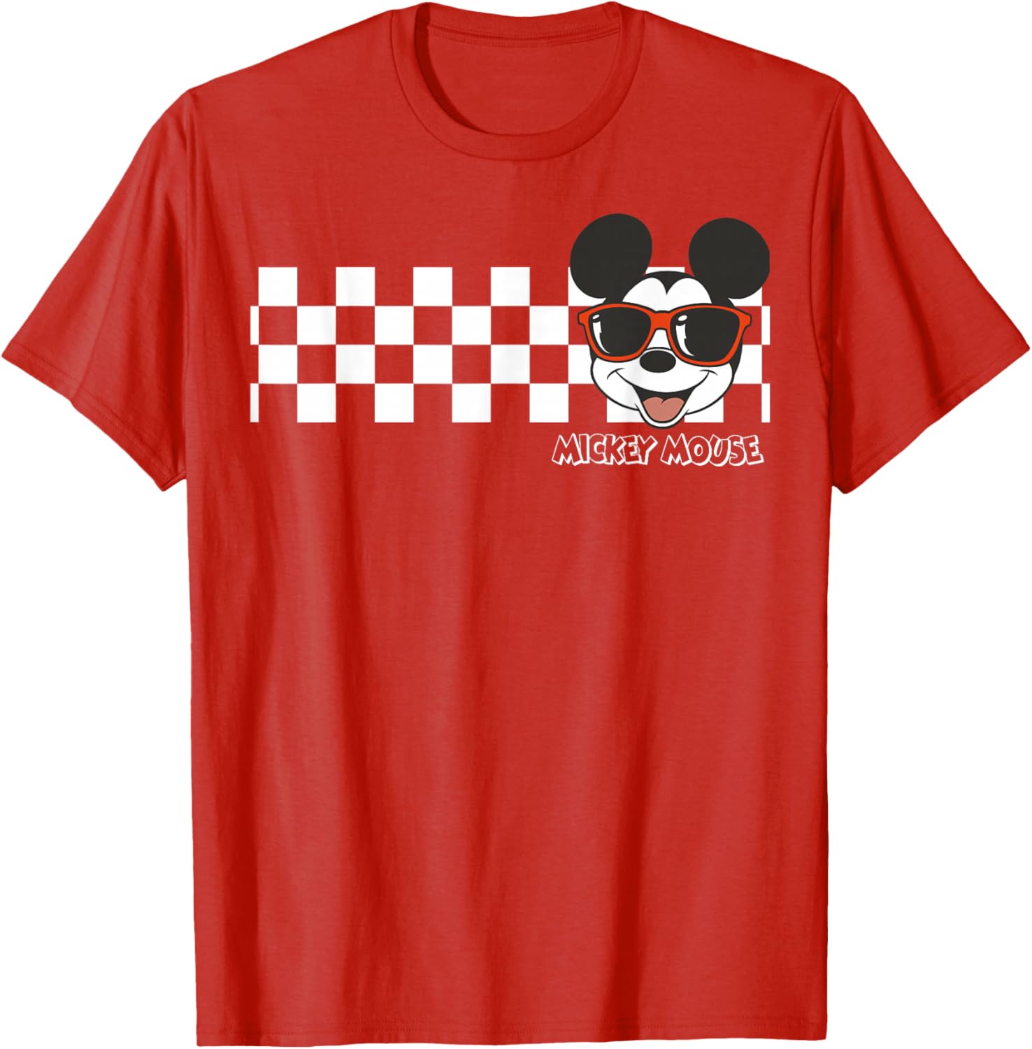 Disney Mickey Mouse Checkerboard Stripe T-Shirt for Kids and Adults - 7