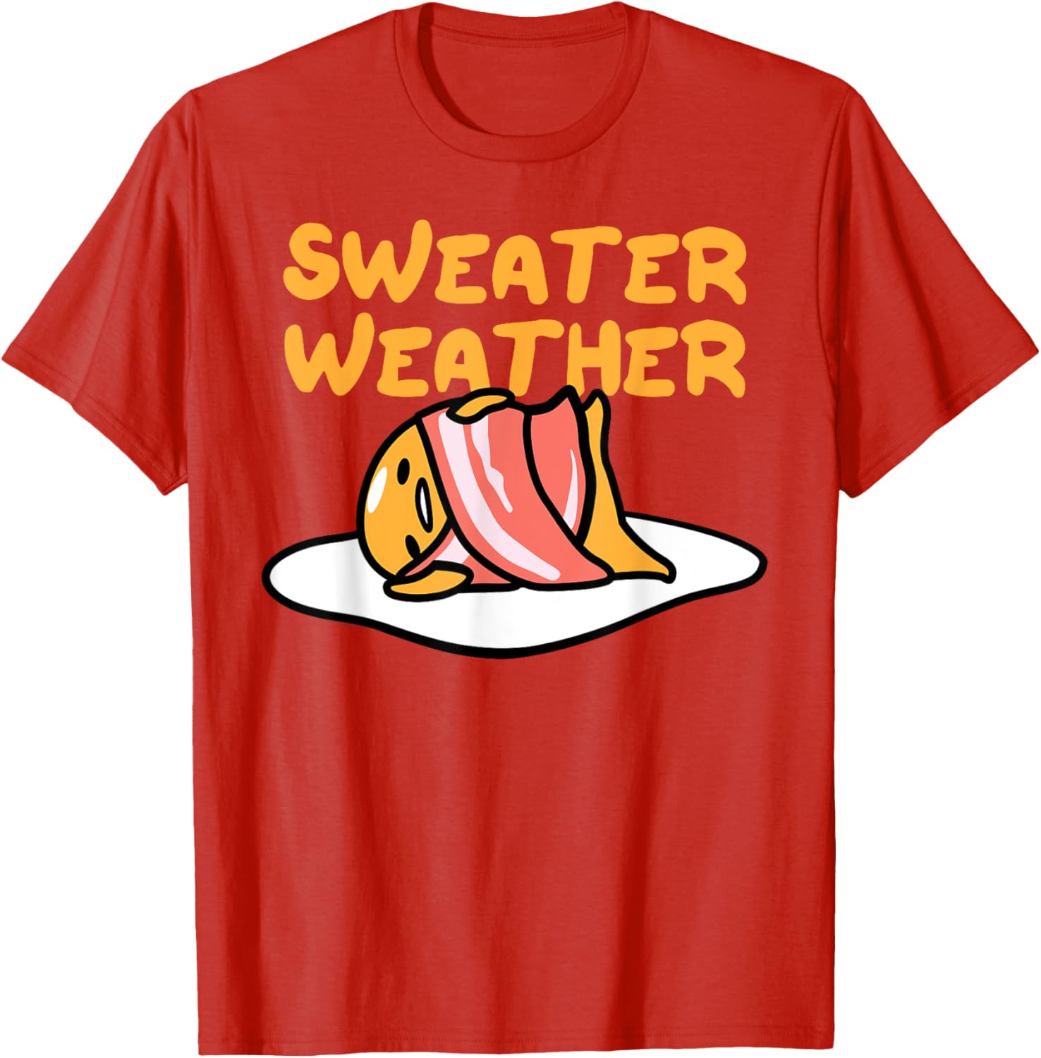 Cozy Gudetama Sweater Weather Bacon Blanket T-Shirt for Comfort Lovers - 11