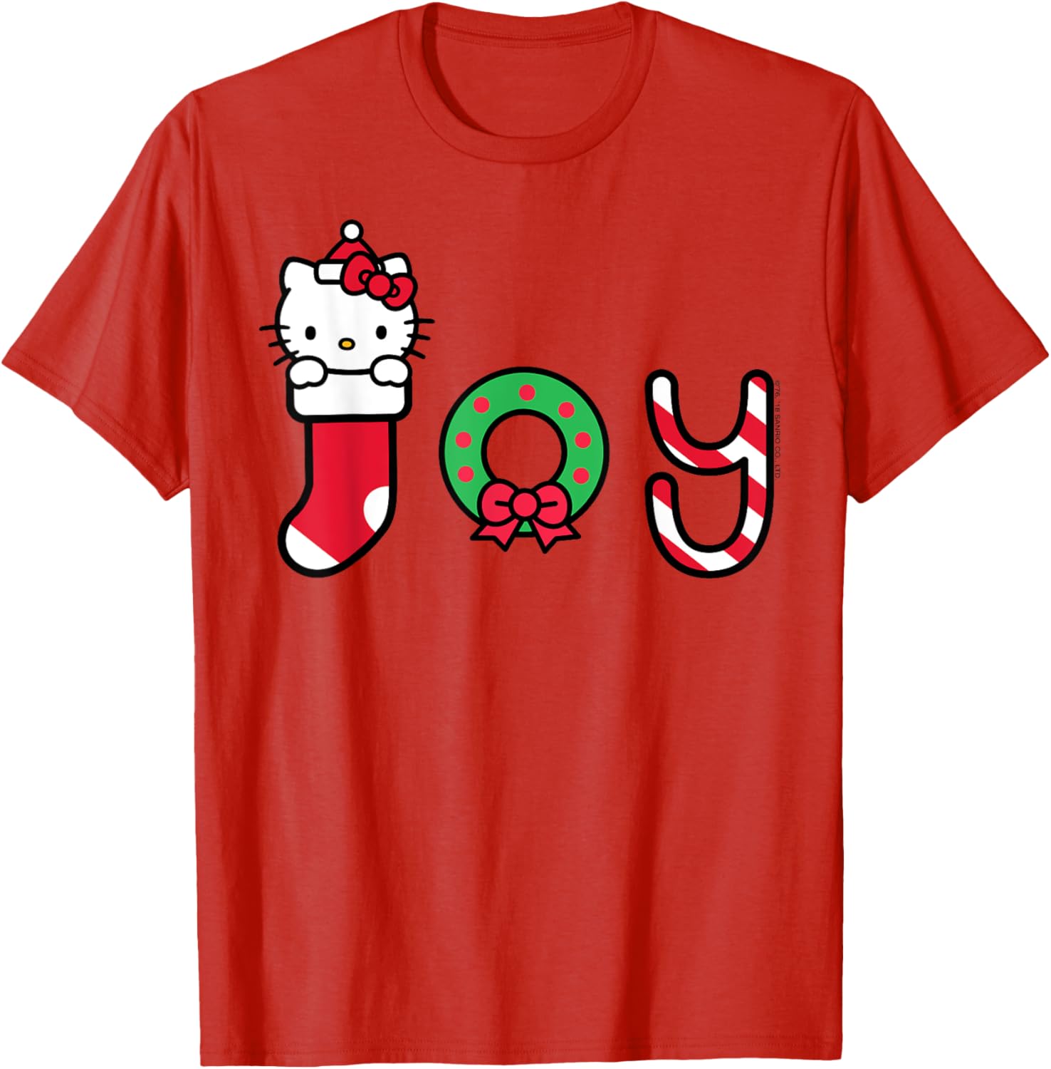 Hello Kitty Christmas Joy Tee Shirt for Kids and Adults - Festive Holiday Wearing - 2