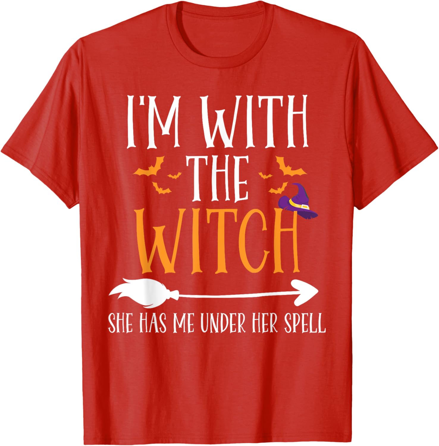 Funny I'm With The Witch Halloween Couples Costume T-Shirt for Fun Lovers - 10