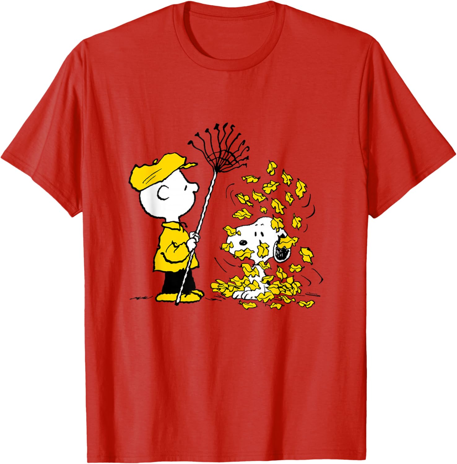 Charlie Brown Snoopy Fall Leaves T-Shirt Perfect for Peanuts Fans - 9