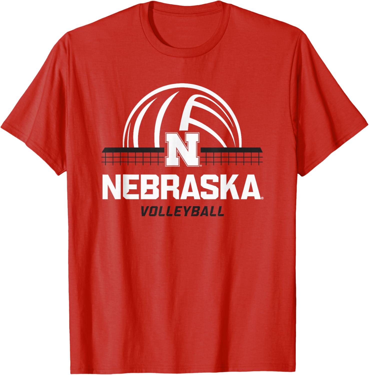 Nebraska Cornhuskers Volleyball Smash Red T-Shirt for Sports Fans - 1