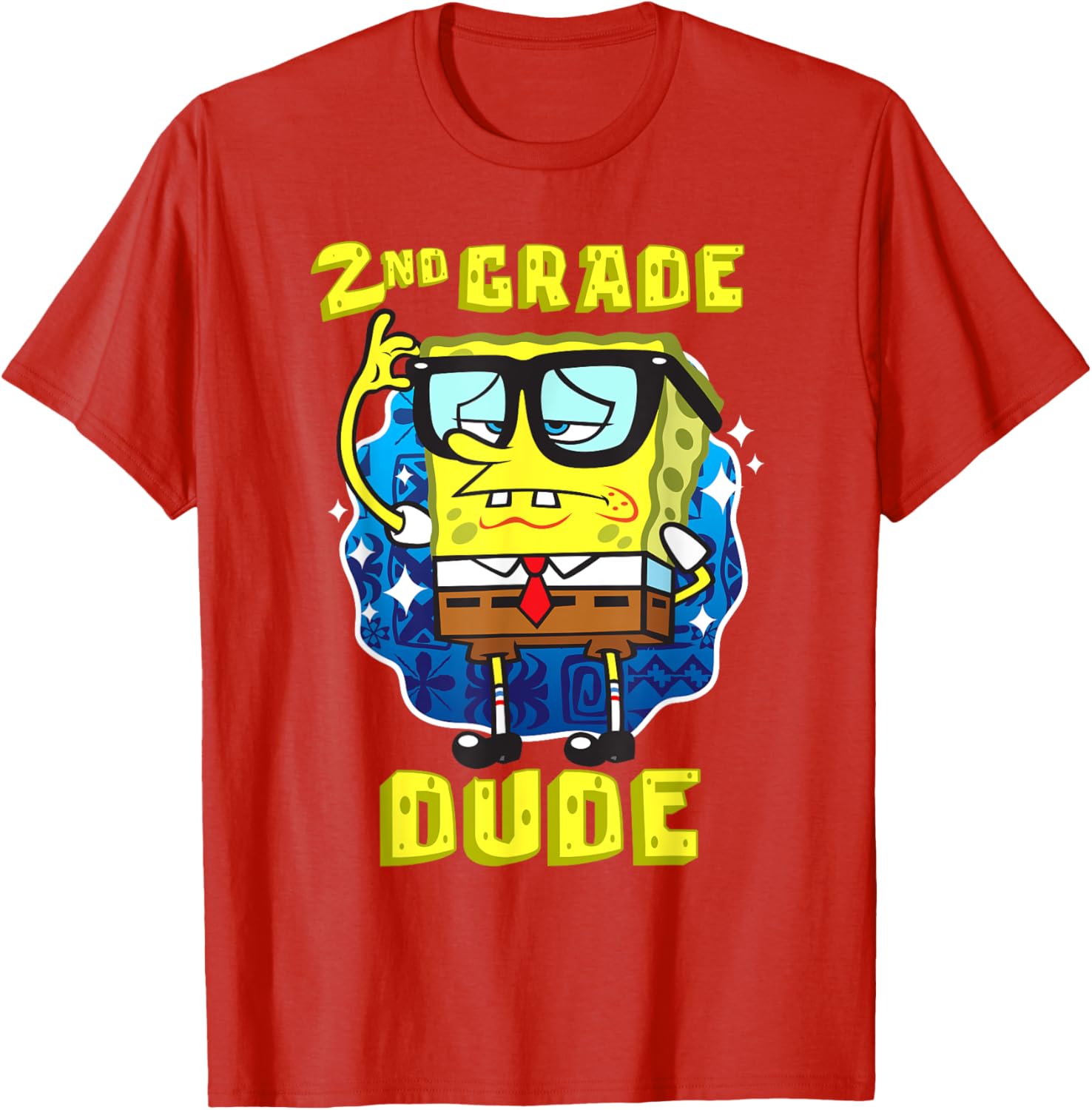 Mademark SpongeBob SquarePants 2nd Grader Dude Glasses T-Shirt for Kids - 15