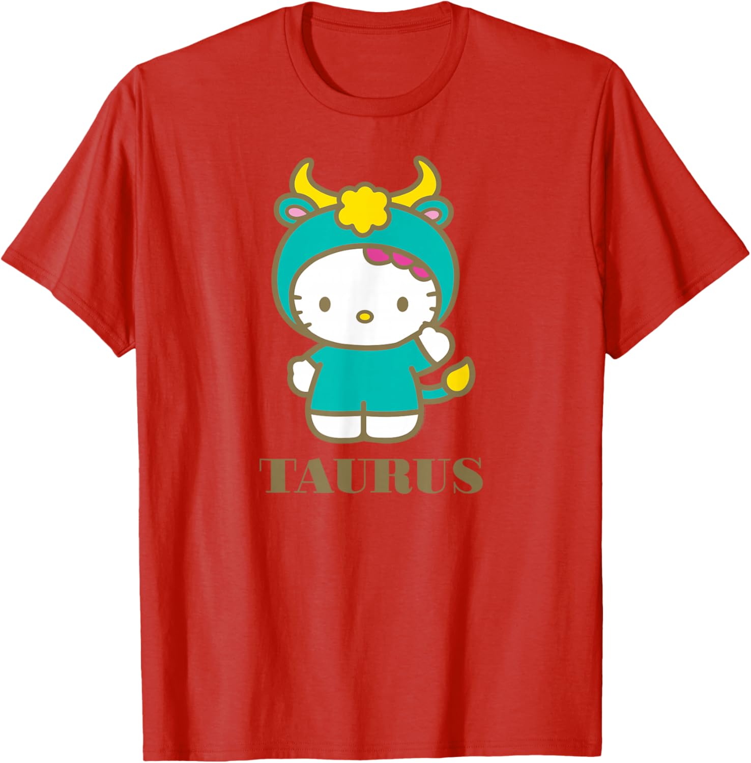 Hello Kitty Taurus Zodiac T-Shirt Cute Astrology Fashion Tee for Fans - 5