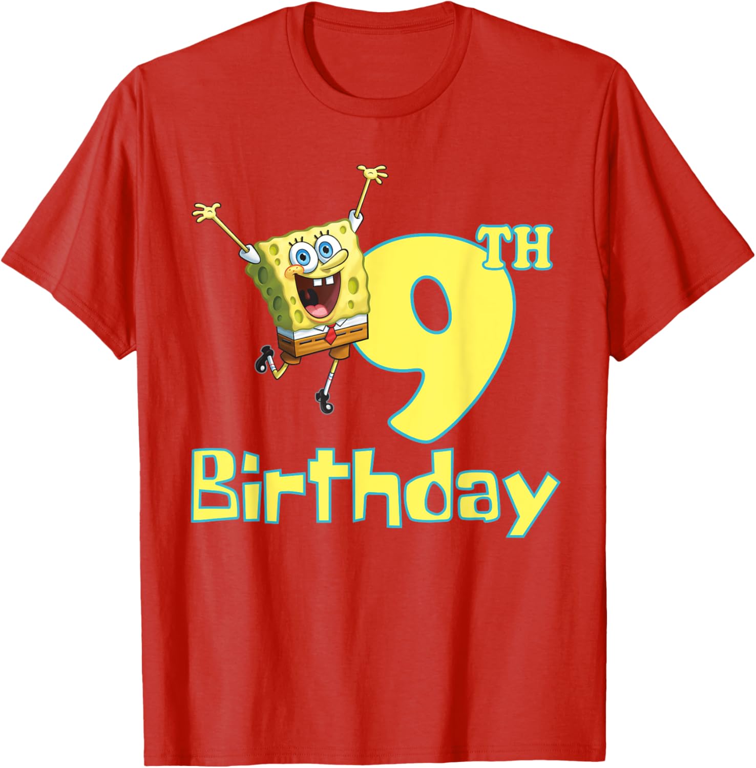 Mademark SpongeBob SquarePants 9th Birthday T-Shirt for Kids - 5