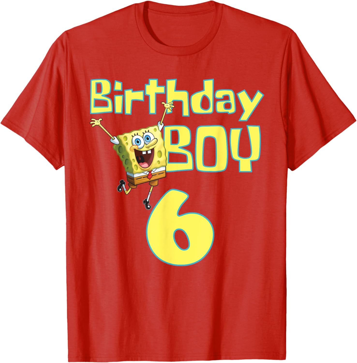 Mademark SpongeBob SquarePants Birthday Boy 6 T-Shirt for Kids - 16
