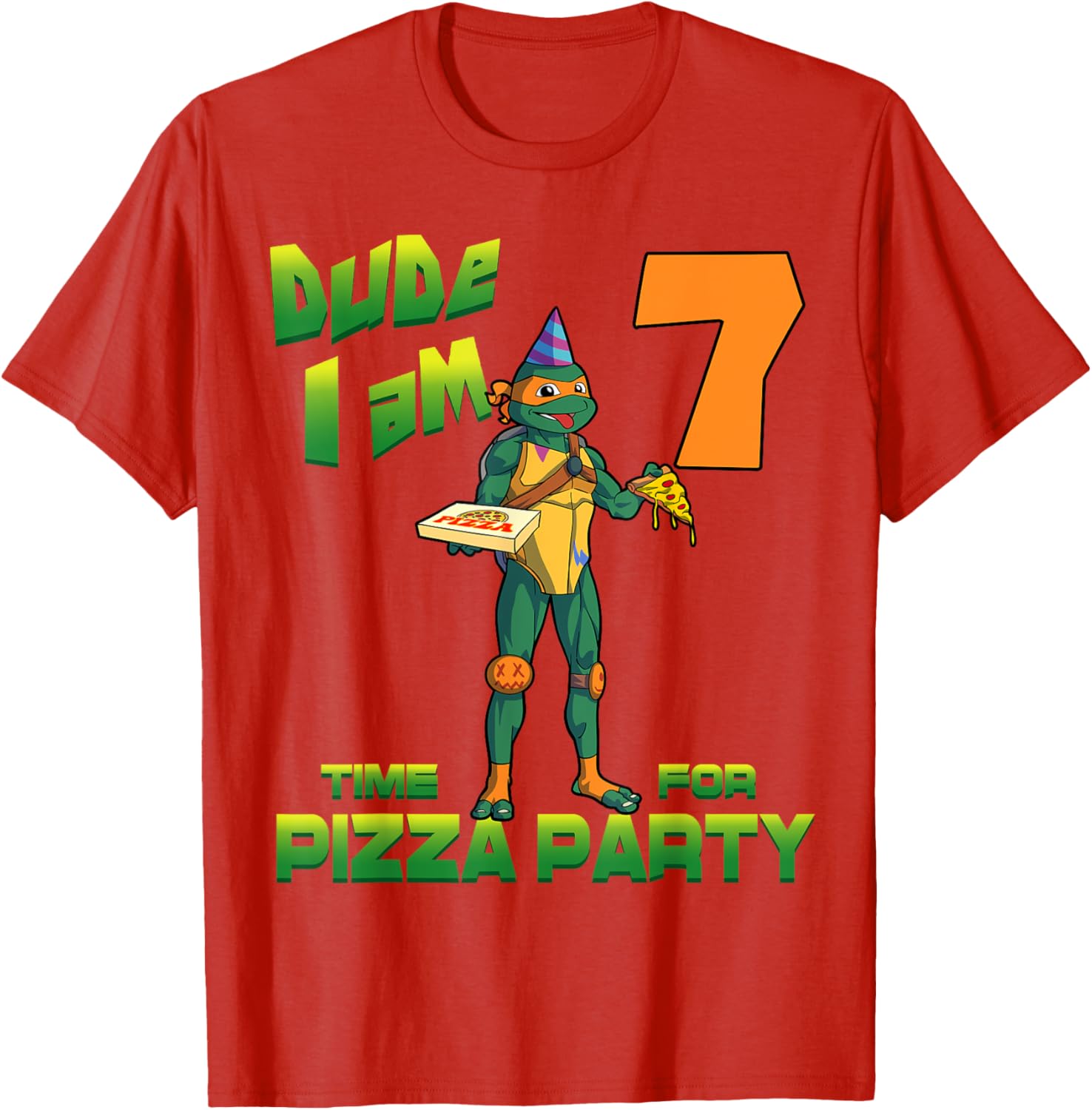 Mademark TMNT Michelangelo Pizza Party T-Shirt for 7 Year Olds - 25