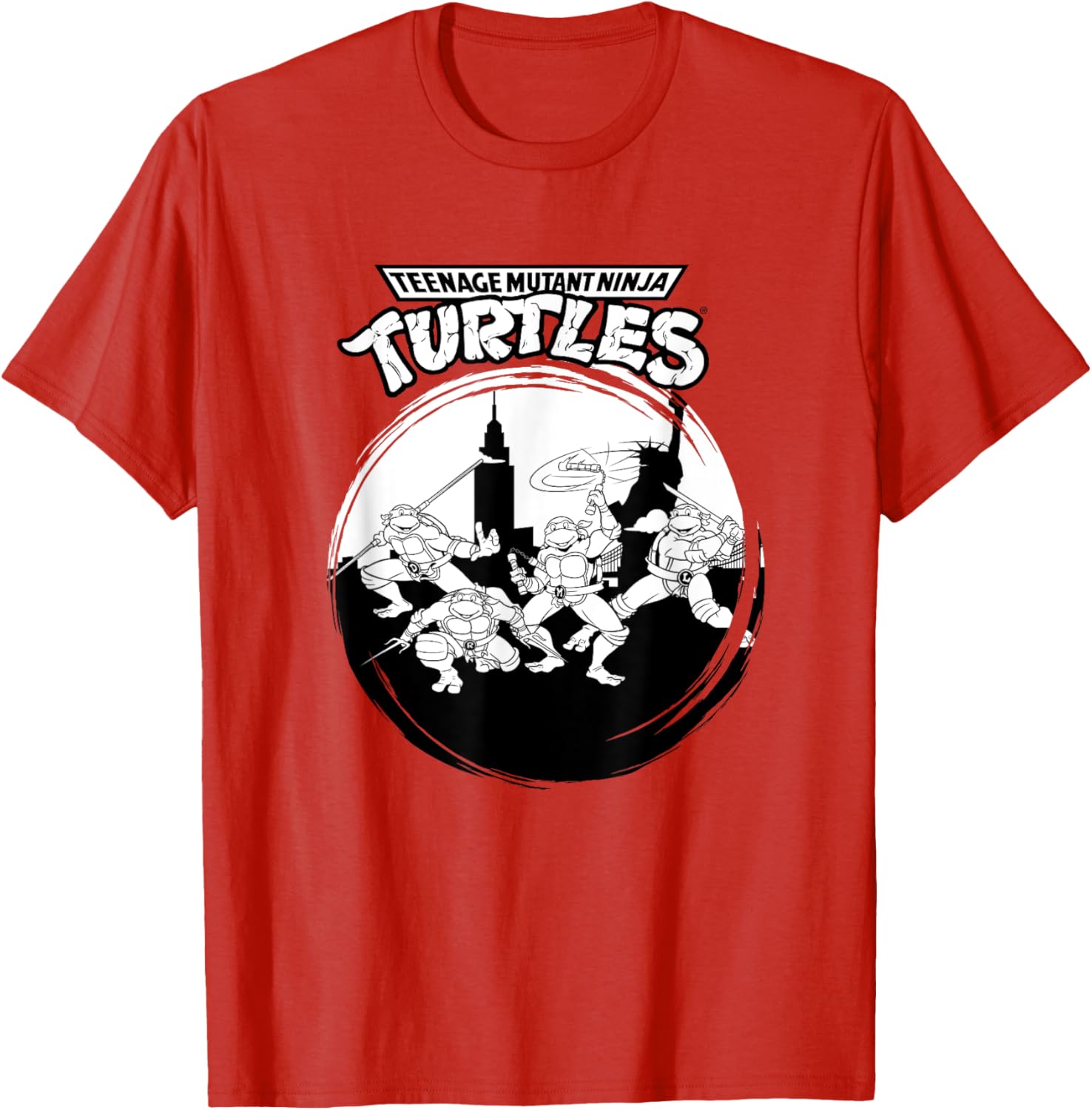 Mademark Teenage Mutant Ninja Turtles Black and White New York T-Shirt - 3