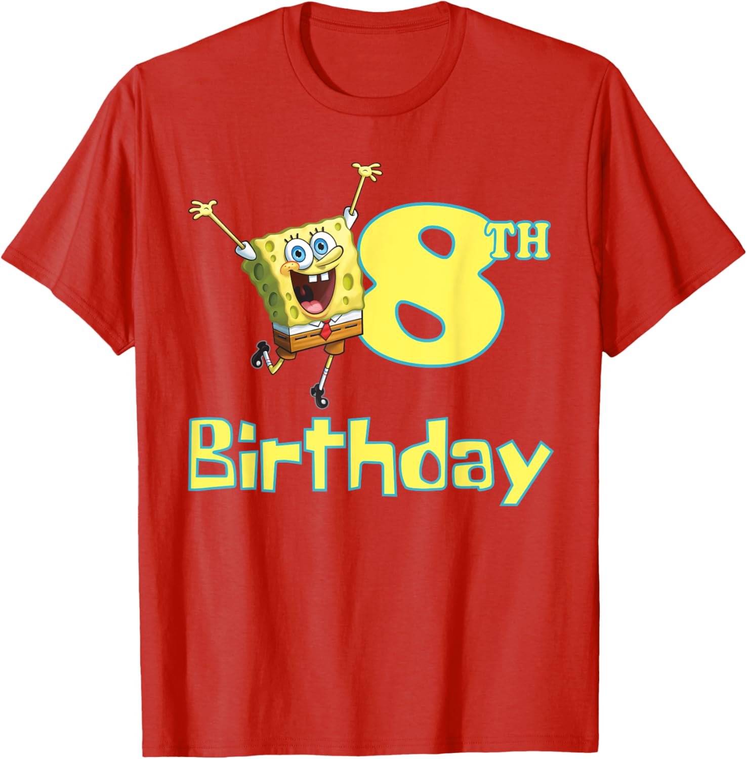 Mademark SpongeBob SquarePants 8th Birthday T-Shirt for Kids Fun Fashion - 7