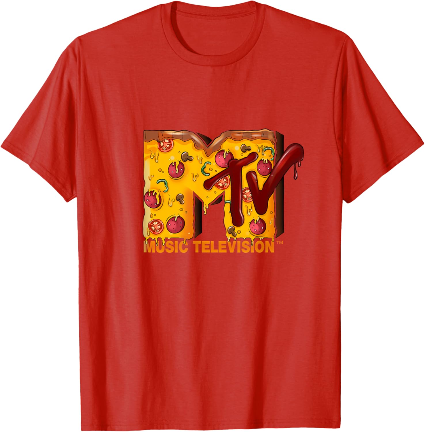 Mademark x MTV Pizza Lover T-Shirt Original MTV Logo Fun Design - 13