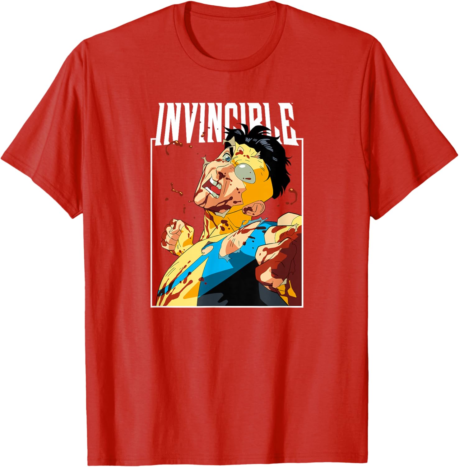 Invincible Battle Damaged Logo T-Shirt for Fans of Action and Adventure - 1