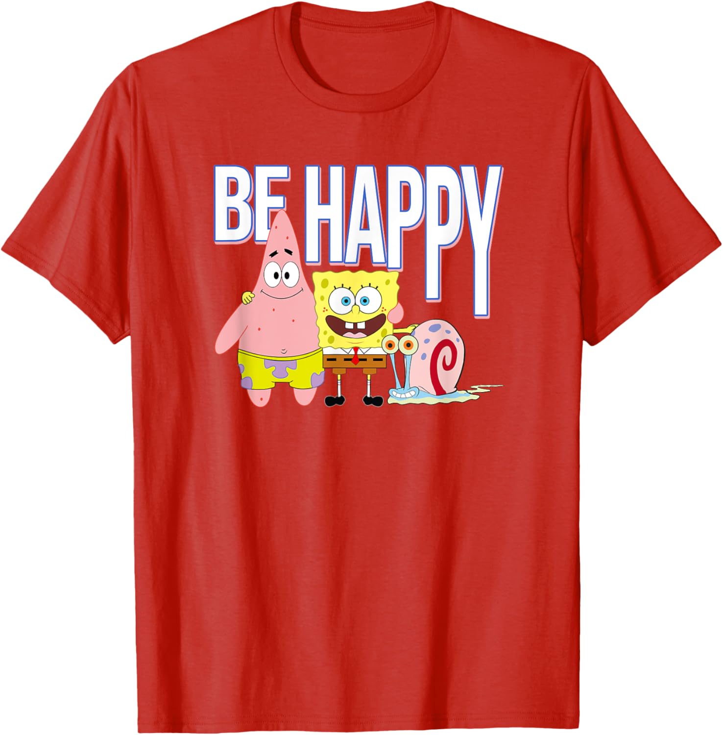 Be Happy T-Shirt with Patrick, SpongeBob & Gary from Mademark Collection - 6