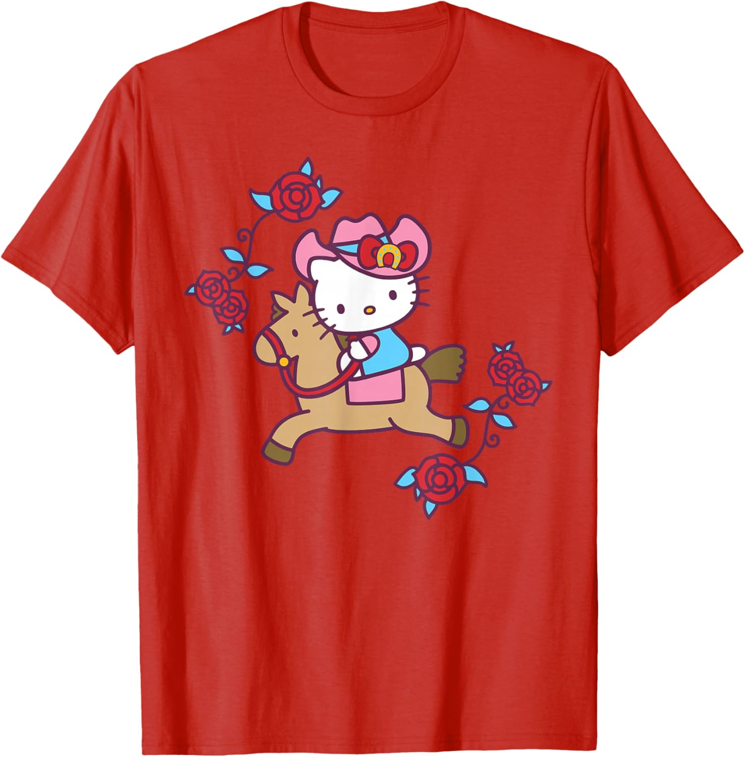 Hello Kitty Derby Horseback Riding T-Shirt for Fun Equestrian Style - 1