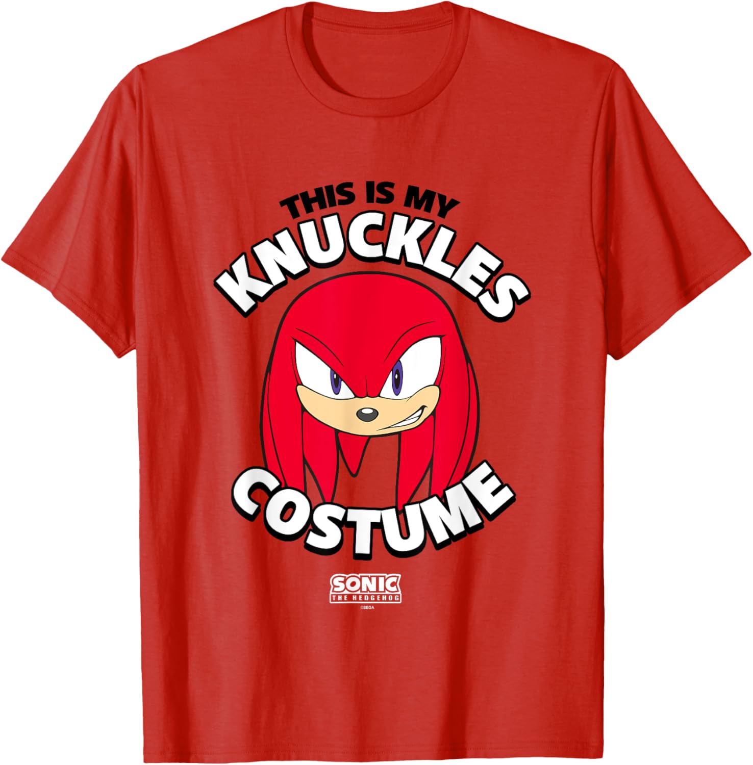 Sonic The Hedgehog Knuckles Costume T-Shirt Perfect for Halloween Fun - 4