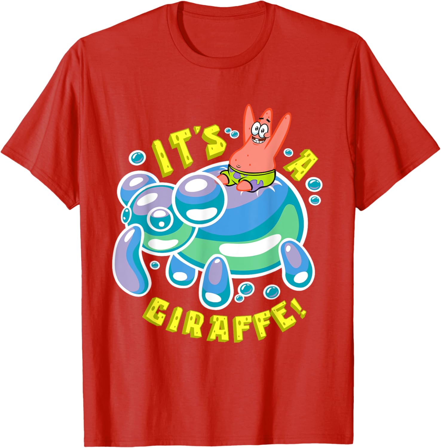 Mademark SpongeBob Patrick Star Riding Balloon Giraffe T-Shirt - 10
