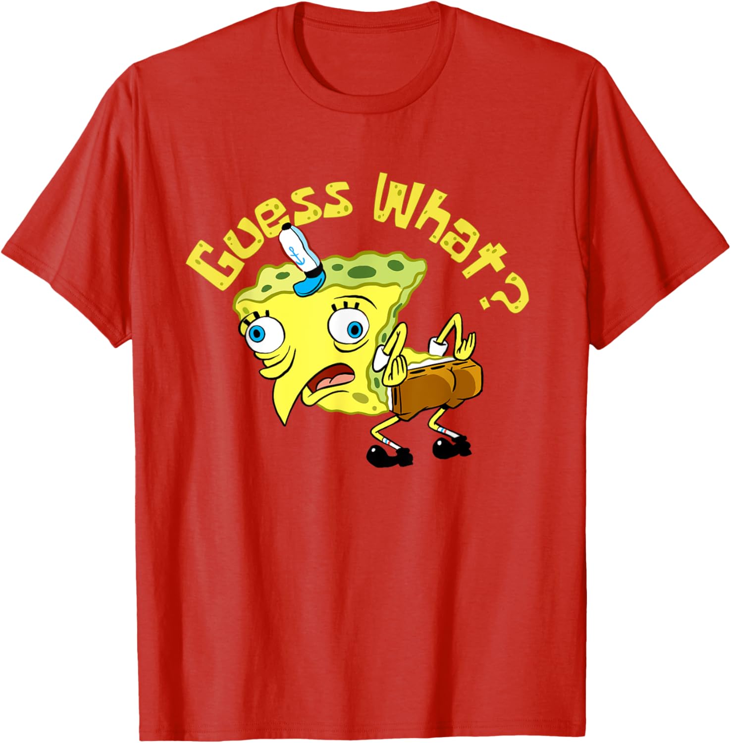 Funny Spongebob Mocking Meme Guess What Chicken Butt T-Shirt for Fans - 9