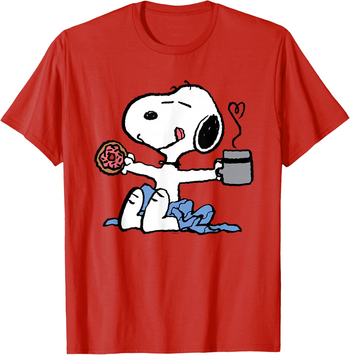 Cute Peanuts Snoopy Donut Coffee T-Shirt for Fun Fashion Lovers - 7