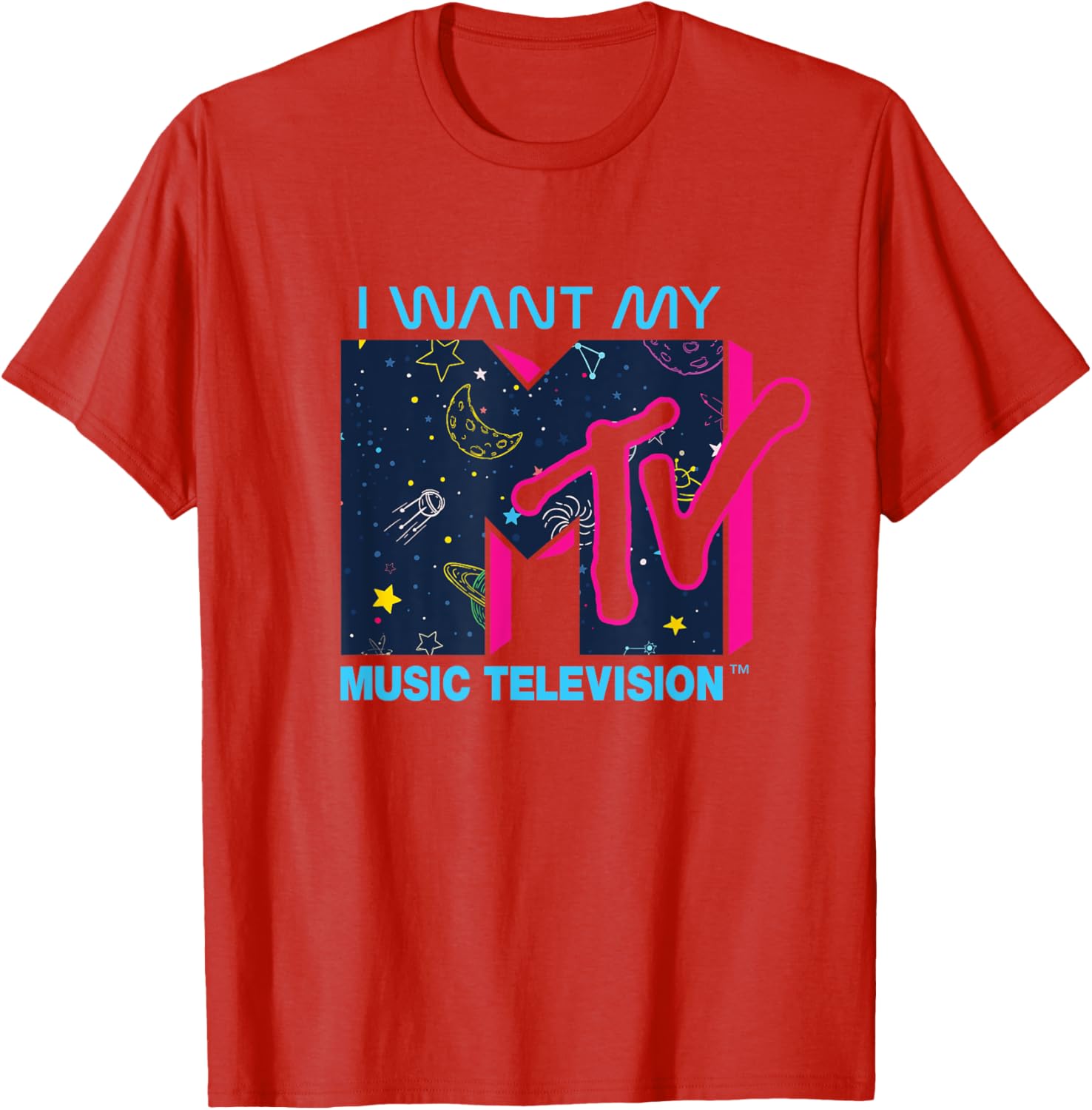 Mademark x MTV Official I Want My MTV Logo Space T-Shirt for Fans - 21