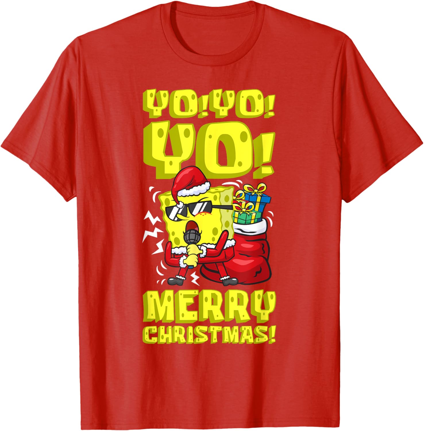 Mademark SpongeBob Santa Merry Christmas T-Shirt Fun Holiday Gift - 6