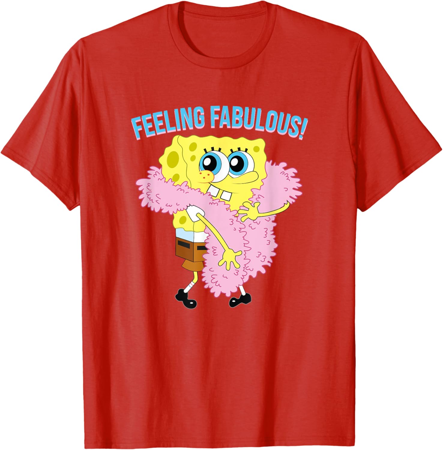 Mademark SpongeBob SquarePants Feeling Fabulous Feather Boa T-Shirt - 6