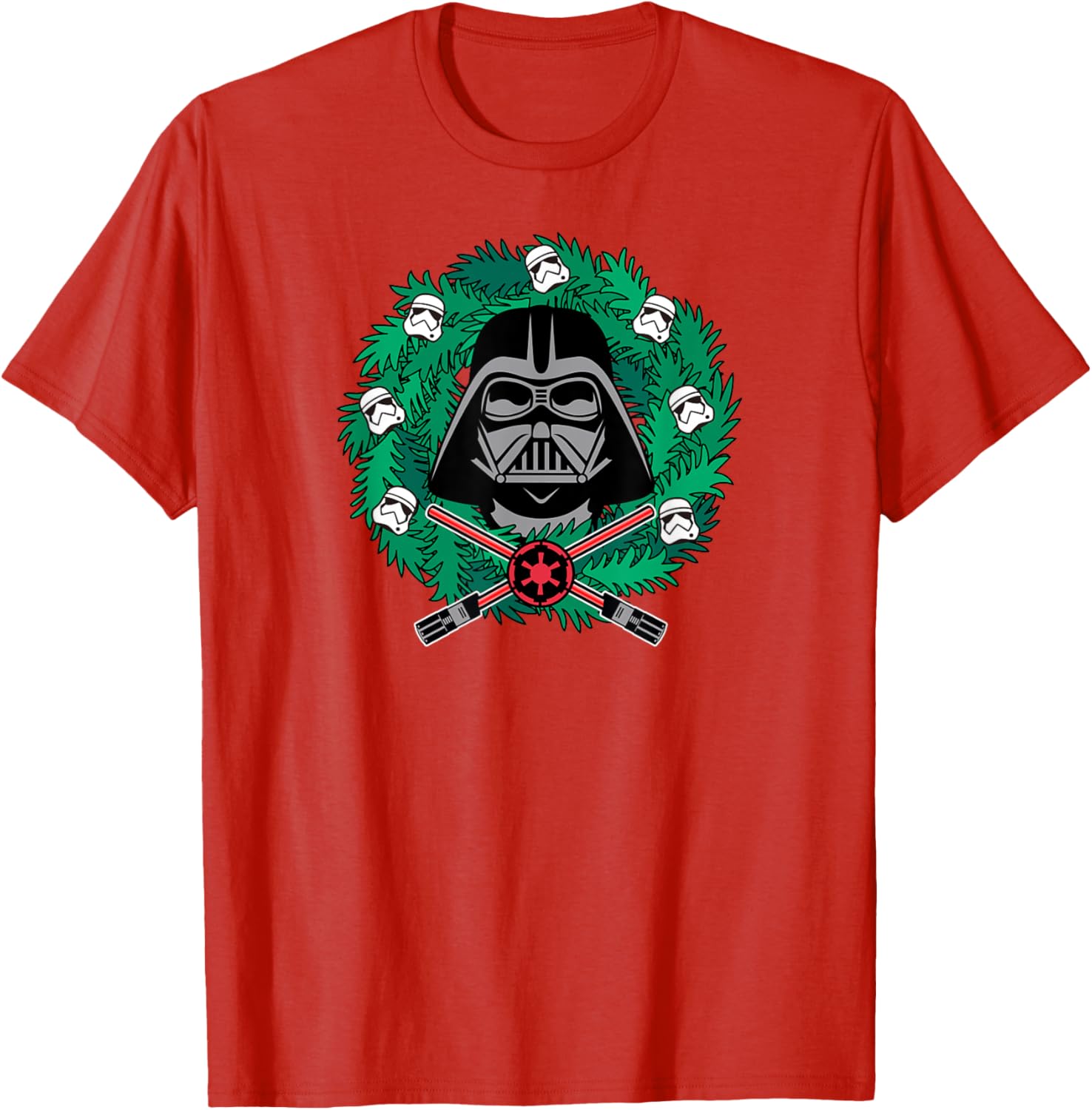 Amazon Essentials Men's Darth Vader Wreath T-Shirt for Christmas Fun - 4