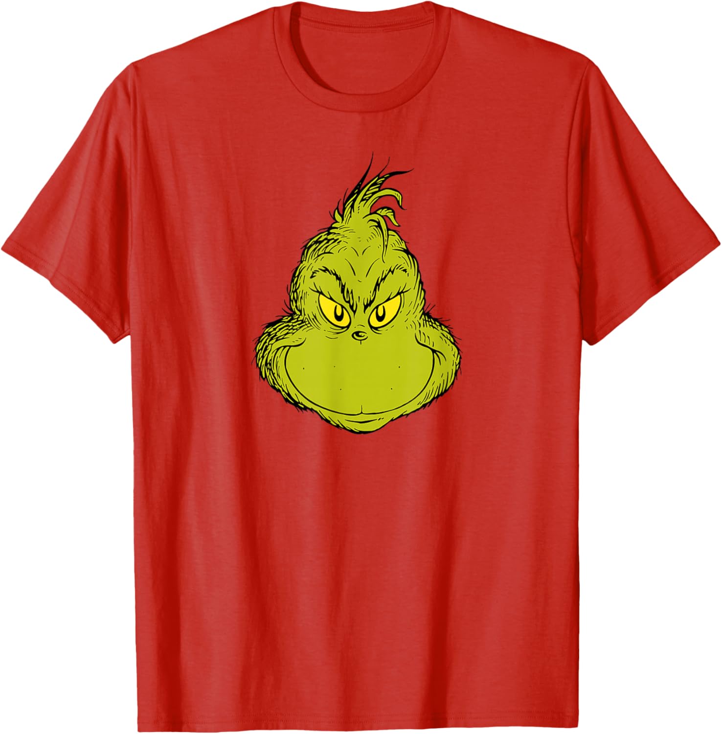 Classic Dr. Seuss Grinch Face T-Shirt for Fun Holiday Style - 12