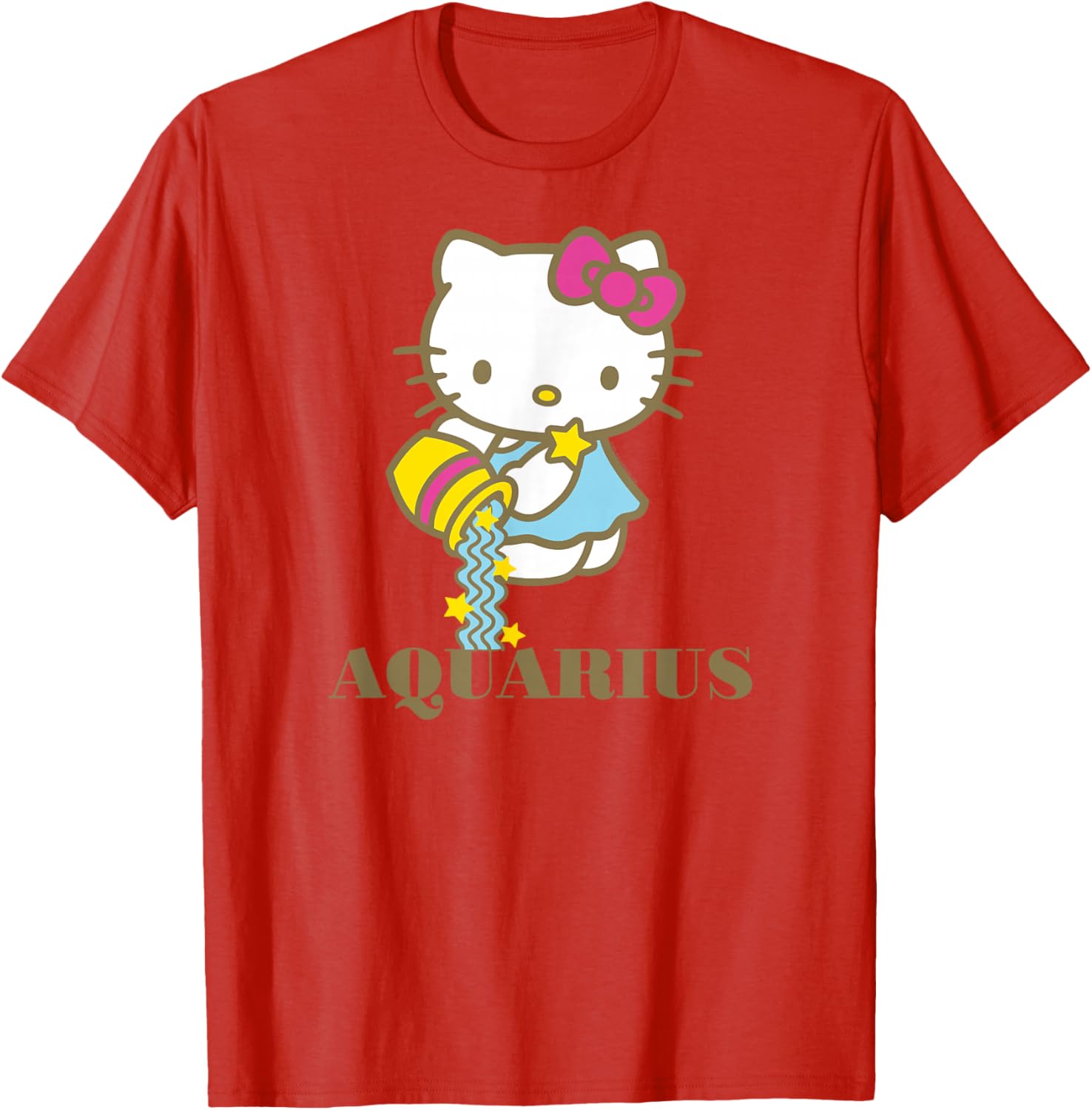 Hello Kitty Aquarius Zodiac T-Shirt Cute Graphic Tee for Pisces Fans - 17