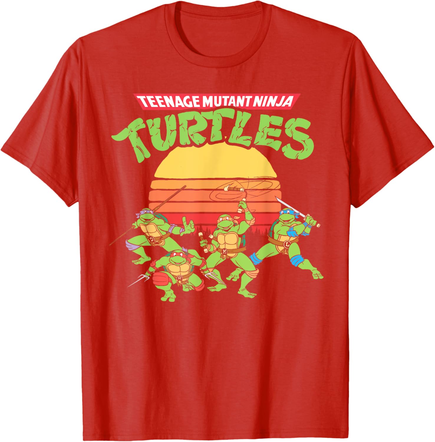 Mademark Teenage Mutant Ninja Turtles Retro Logo Eighties Sunset T-Shirt - 15