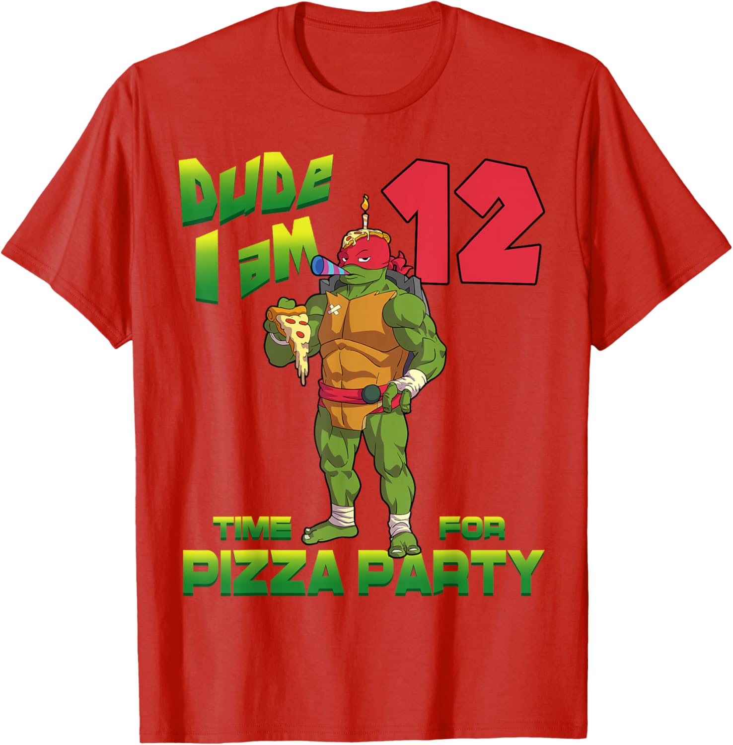 Mademark Teenage Mutant Ninja Turtles Raphael Pizza Birthday Tee for Kids - 2