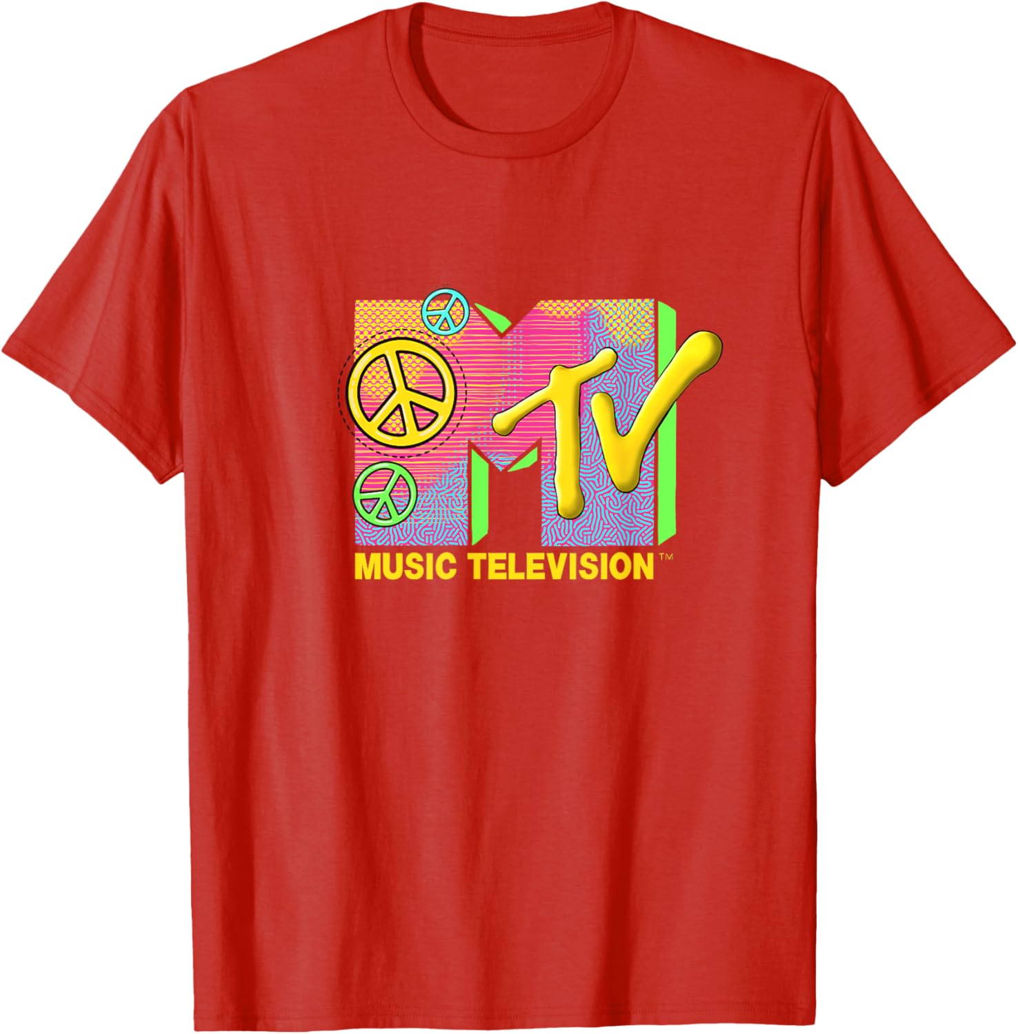 Mademark x MTV Peace Love Happiness T-Shirt - Official Logo Apparel - 2
