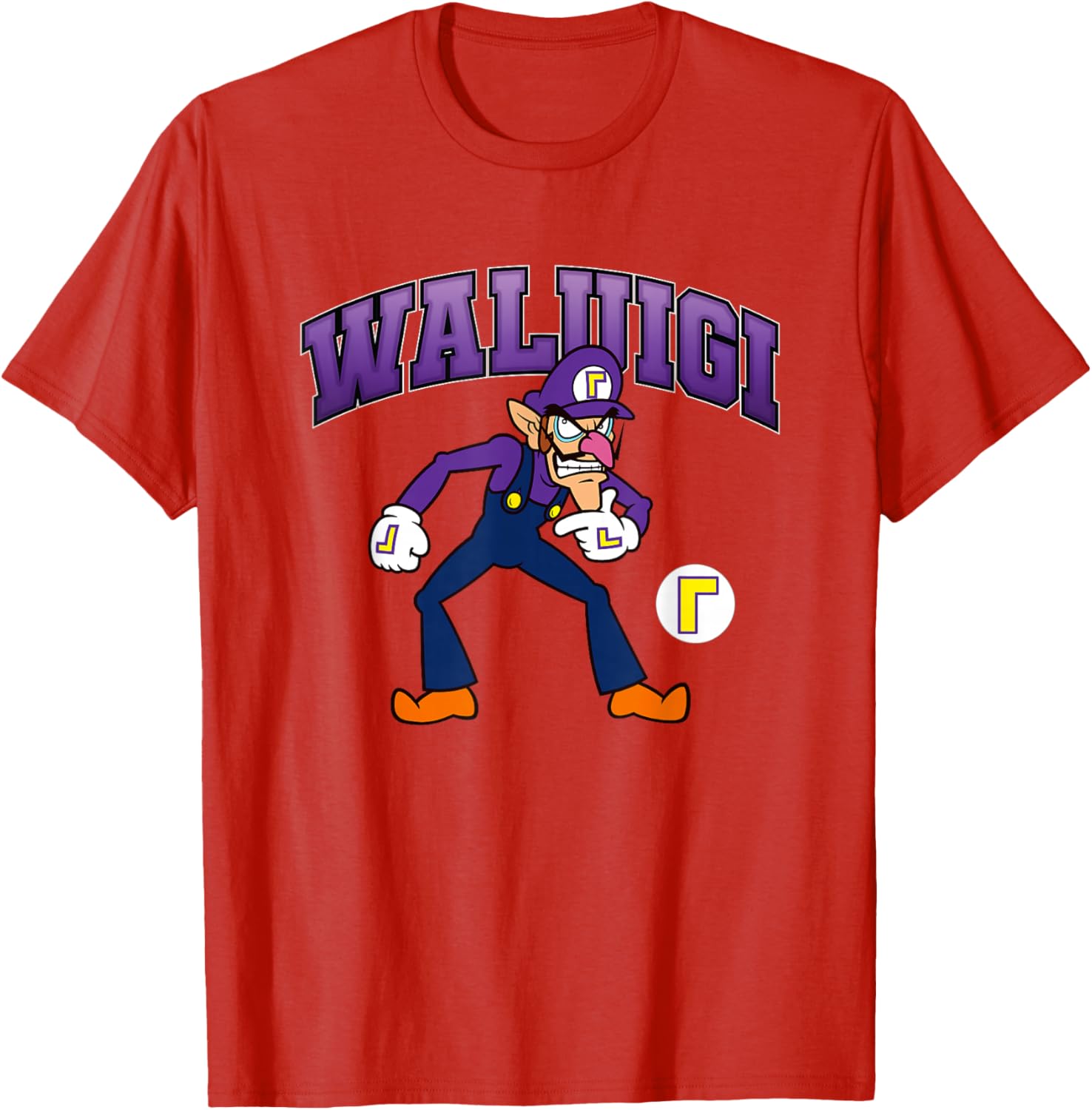 Super Mario Bros Waluigi Big Character Portrait T-Shirt for Fans - 13